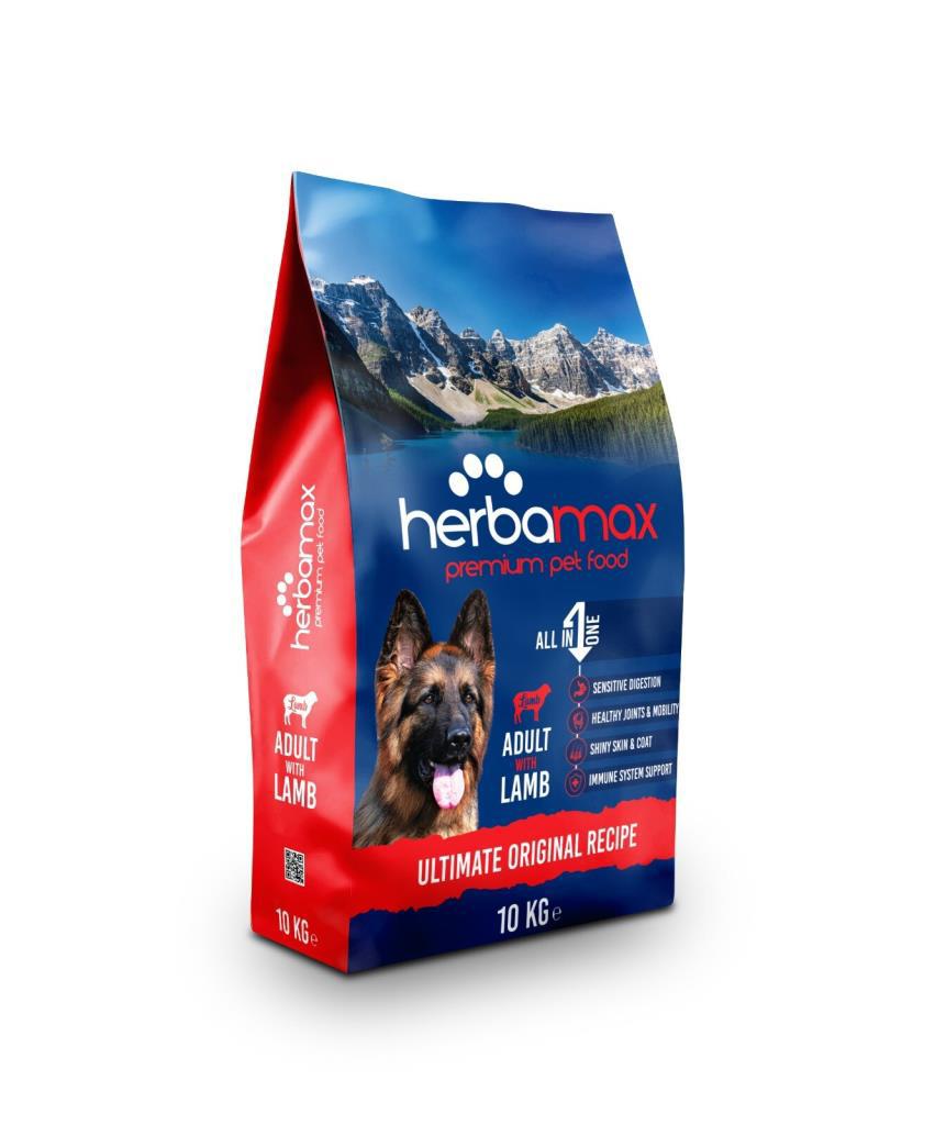 Herbamax Premium Kuzu Etli Tüm Irklar Yetişkin Kuru Köpek Maması 10 kg