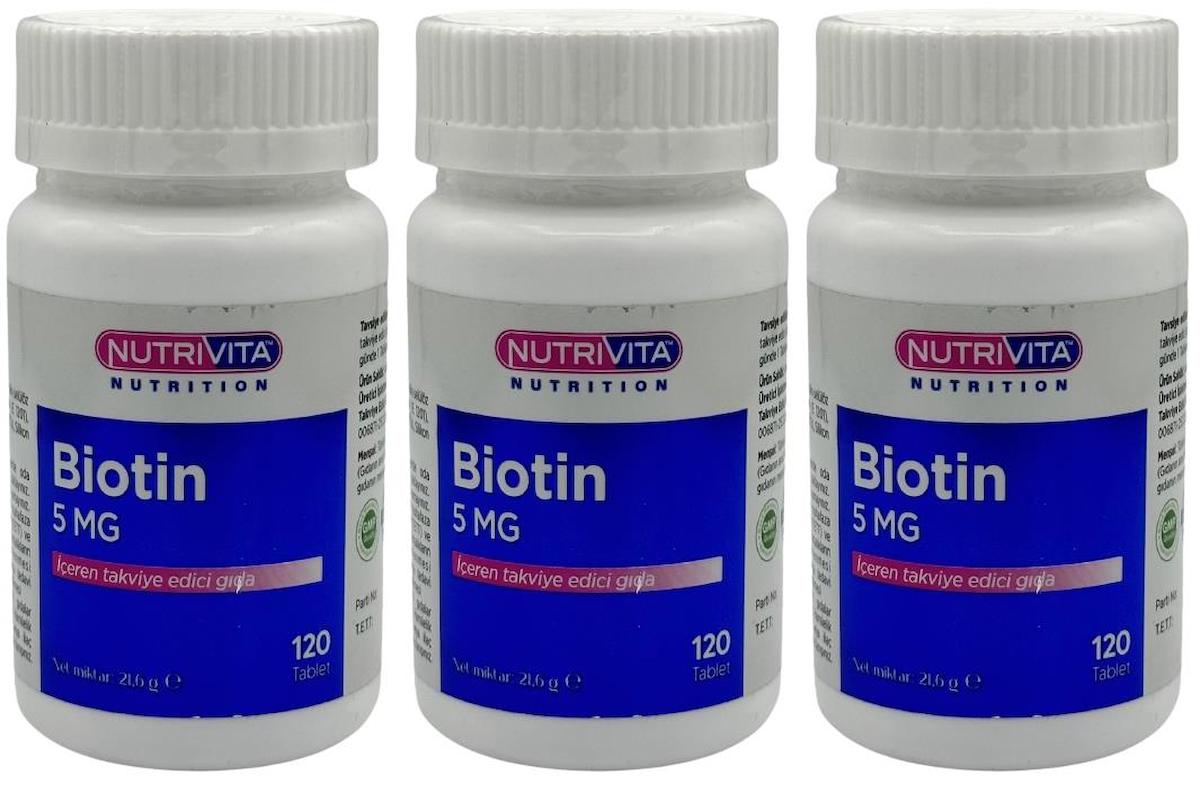 Nutrivita Nutrition Biotin Sade Unisex Vitamin 3x120 Tablet