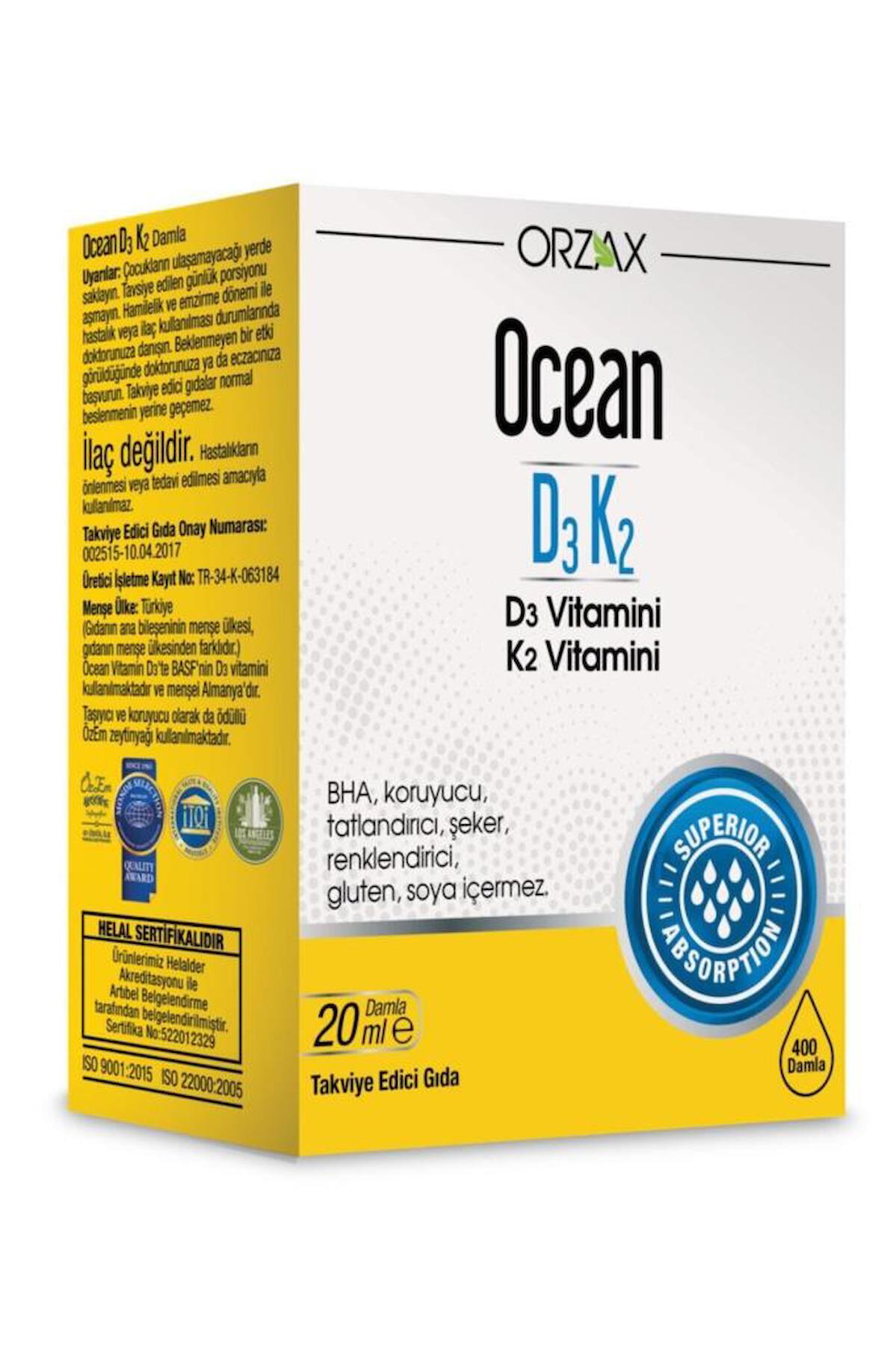 Ocean K2 Vitamini Aromasız Unisex 20 ml