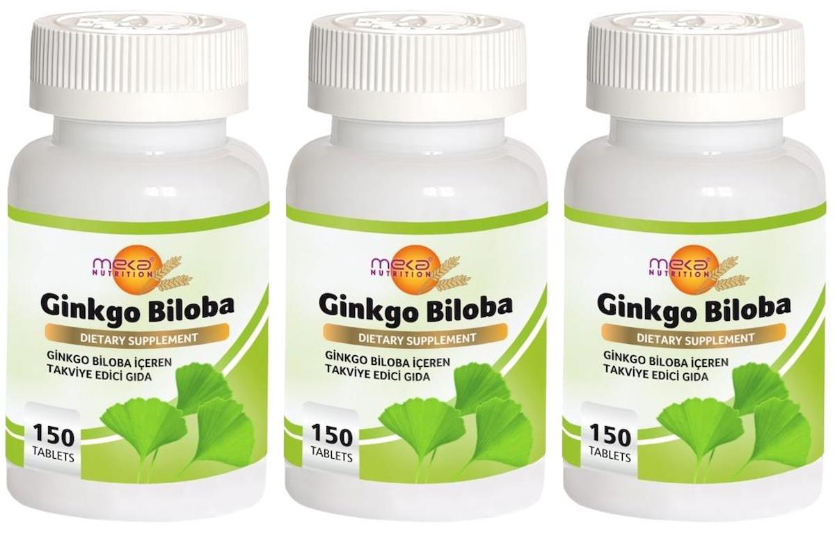Meka Nutrition Ginkgo Aromasız Unisex Vitamin 3x150 Tablet