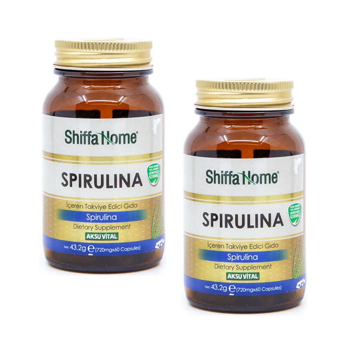 Shiffa Home Spirulina Aromasız Unisex Vitamin 2x60 Kapsül