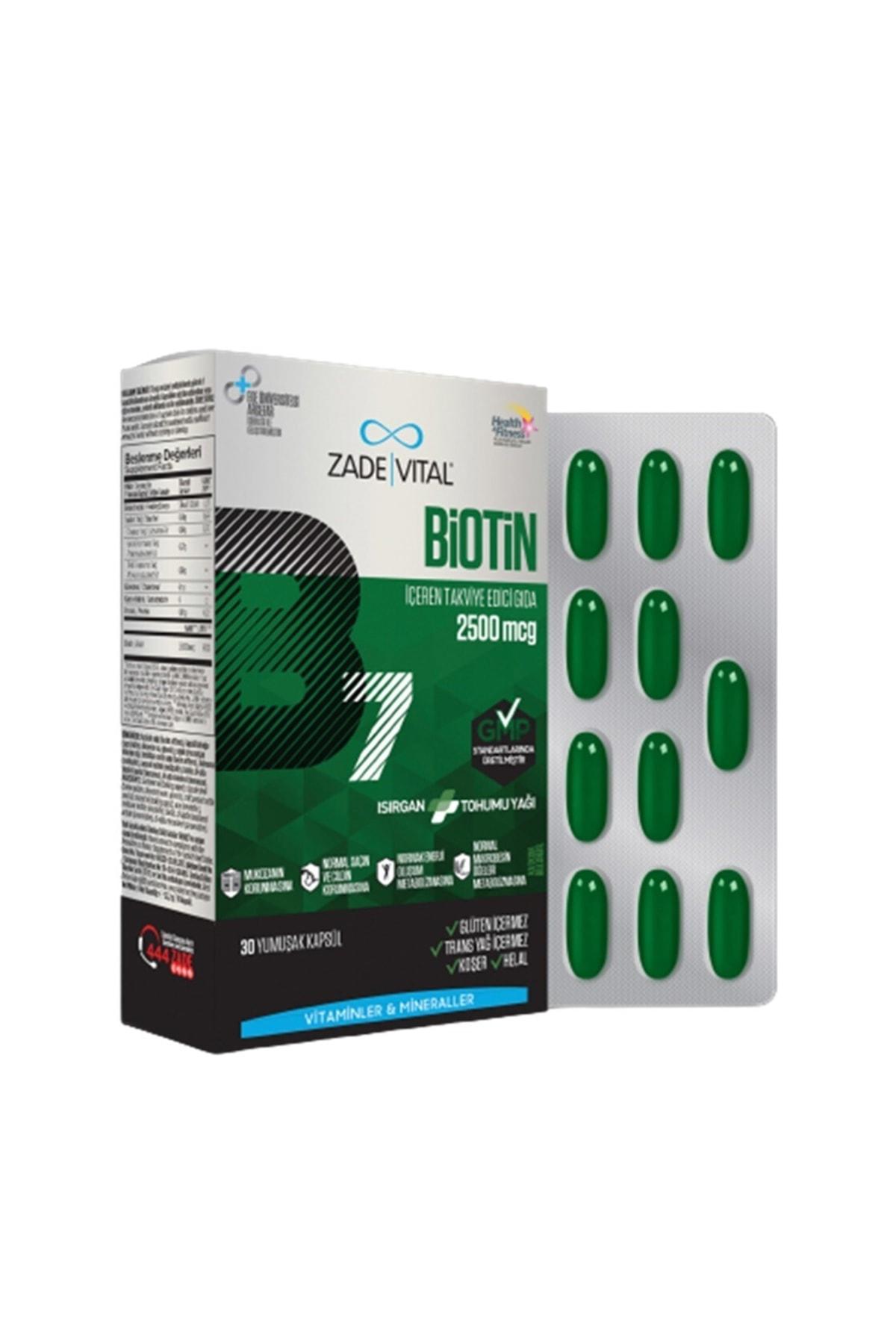 Zade Vital Biotin Aromasız Unisex Vitamin 30 Kapsül