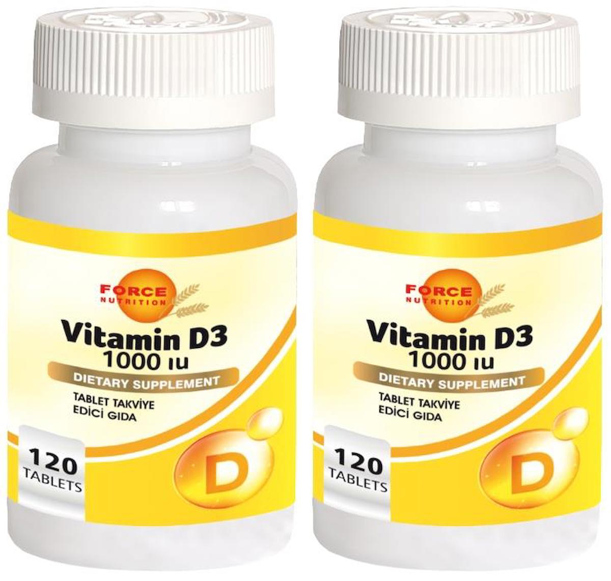 Force Nutrition D Vitamini Aromasız Unisex 2x120 Tablet