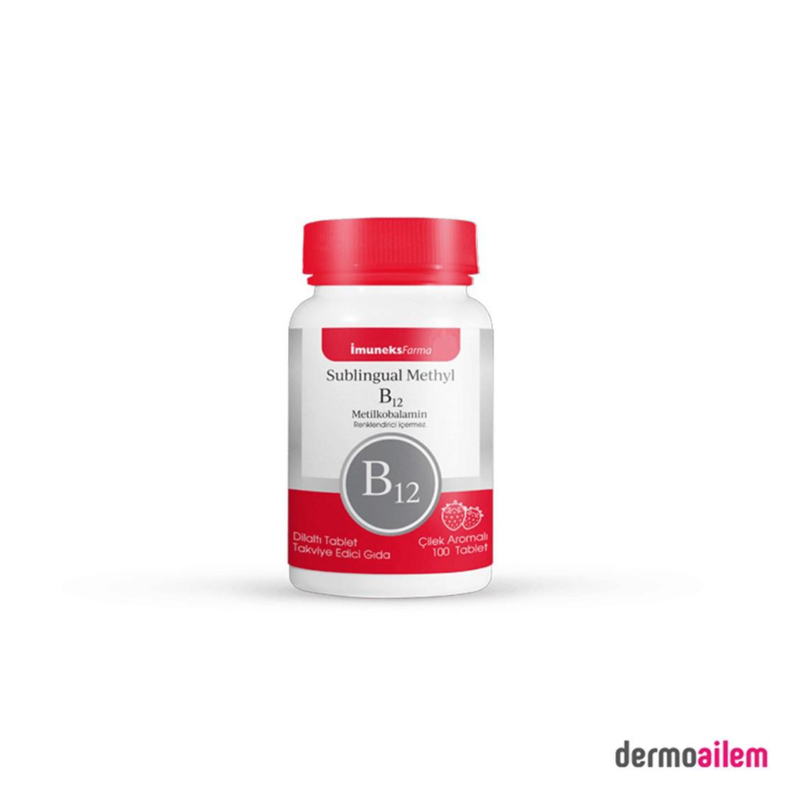 Imuneks Sublingual Methyl B12 Aromalı Unisex Vitamin 100 Tablet