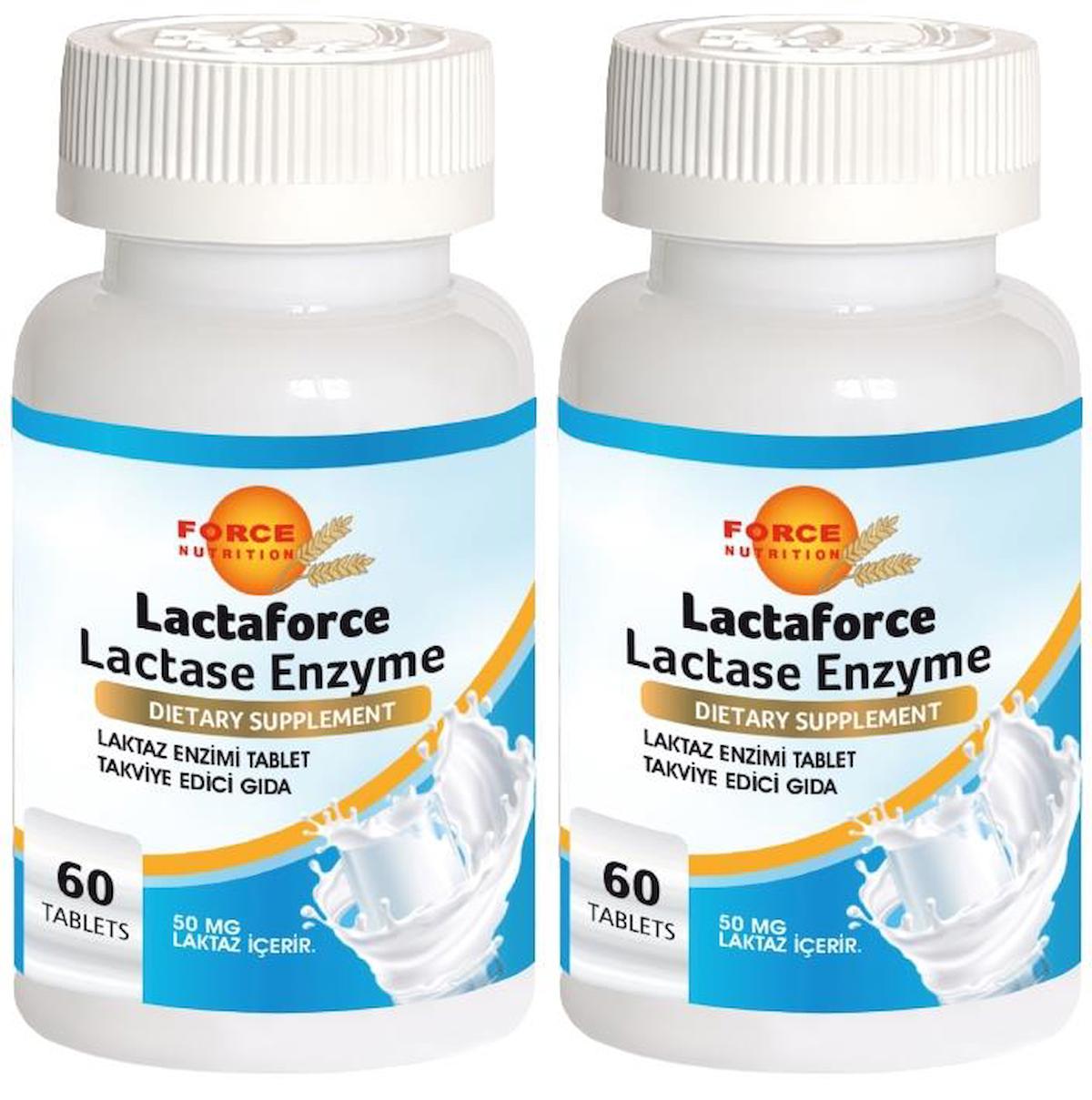 Force Nutrition Lactaforce Lactase Enzyme Aromasız Unisex Vitamin 2x60 Tablet
