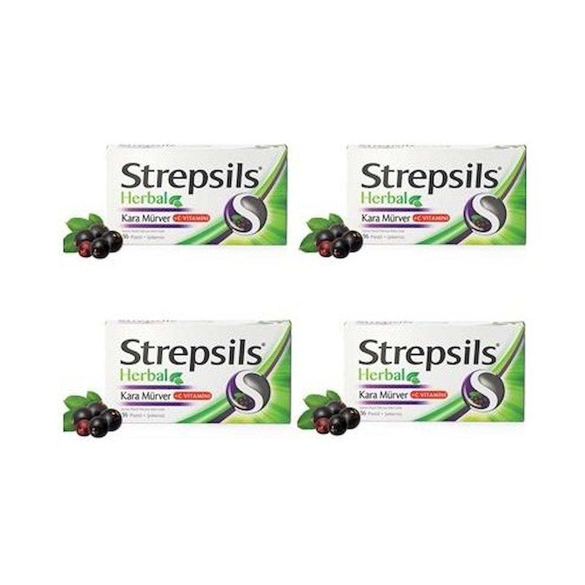 Strepsils Herbal Kara Mürver Unisex Vitamin 4x16 Tablet