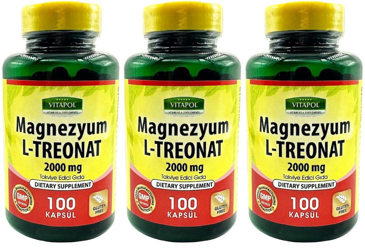 Vitapol Magnezyum L-Treonat Aromasız Unisex Vitamin 3x100 Kapsül