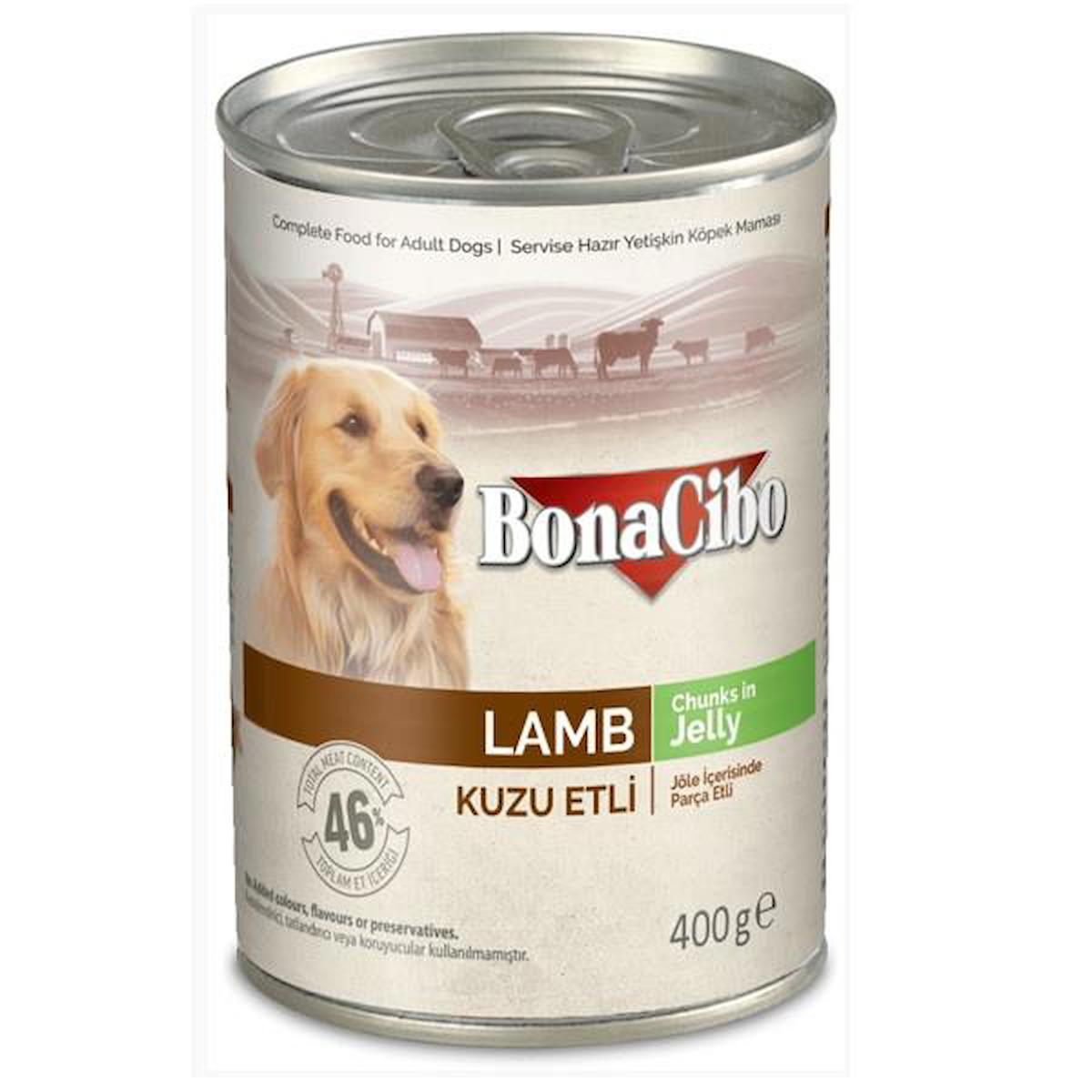 Bonacibo Chunks In Jelly Kuzu Etli Jöleli Yetişkin Yaş Köpek Maması 400 gr Tekli