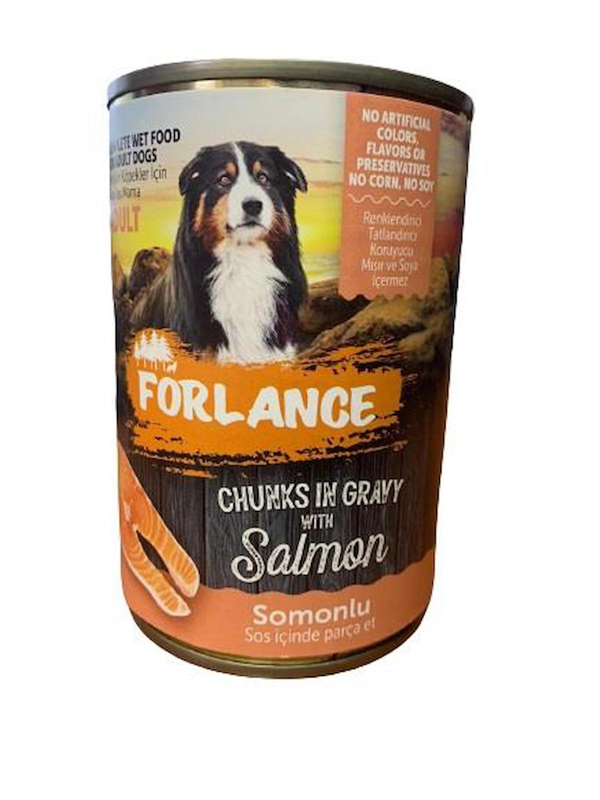 Forlance Chunks In Gravy Somonlu Parça Etli ve Soslu Yetişkin Yaş Köpek Maması 400 gr Tekli