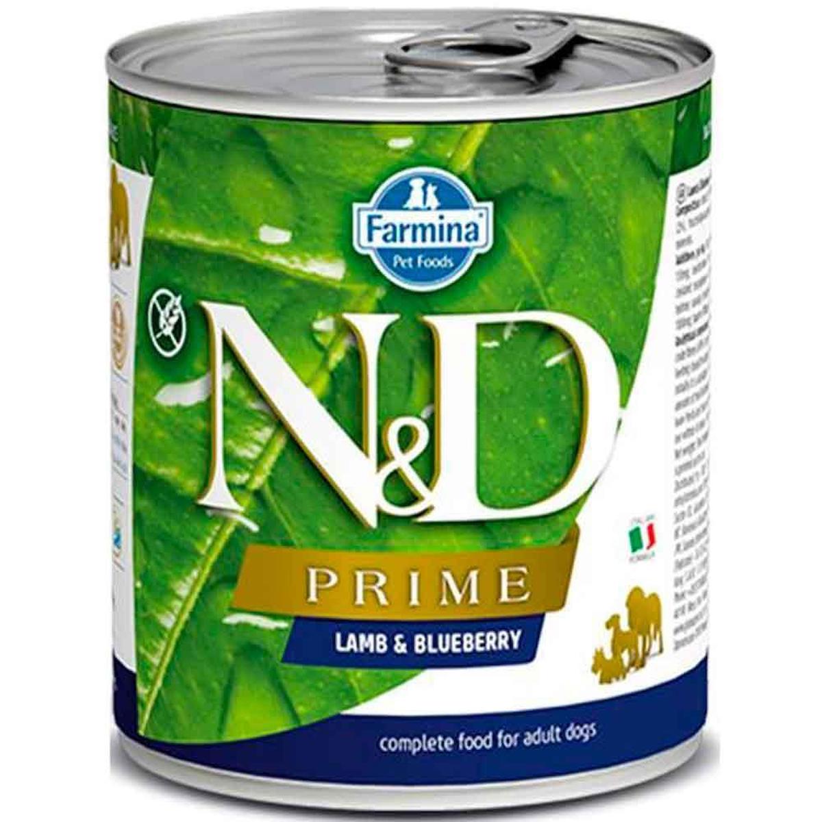 N&D Prime Kuzu Etli ve Yaban Mersinli Yetişkin Yaş Köpek Maması 285 gr Tekli
