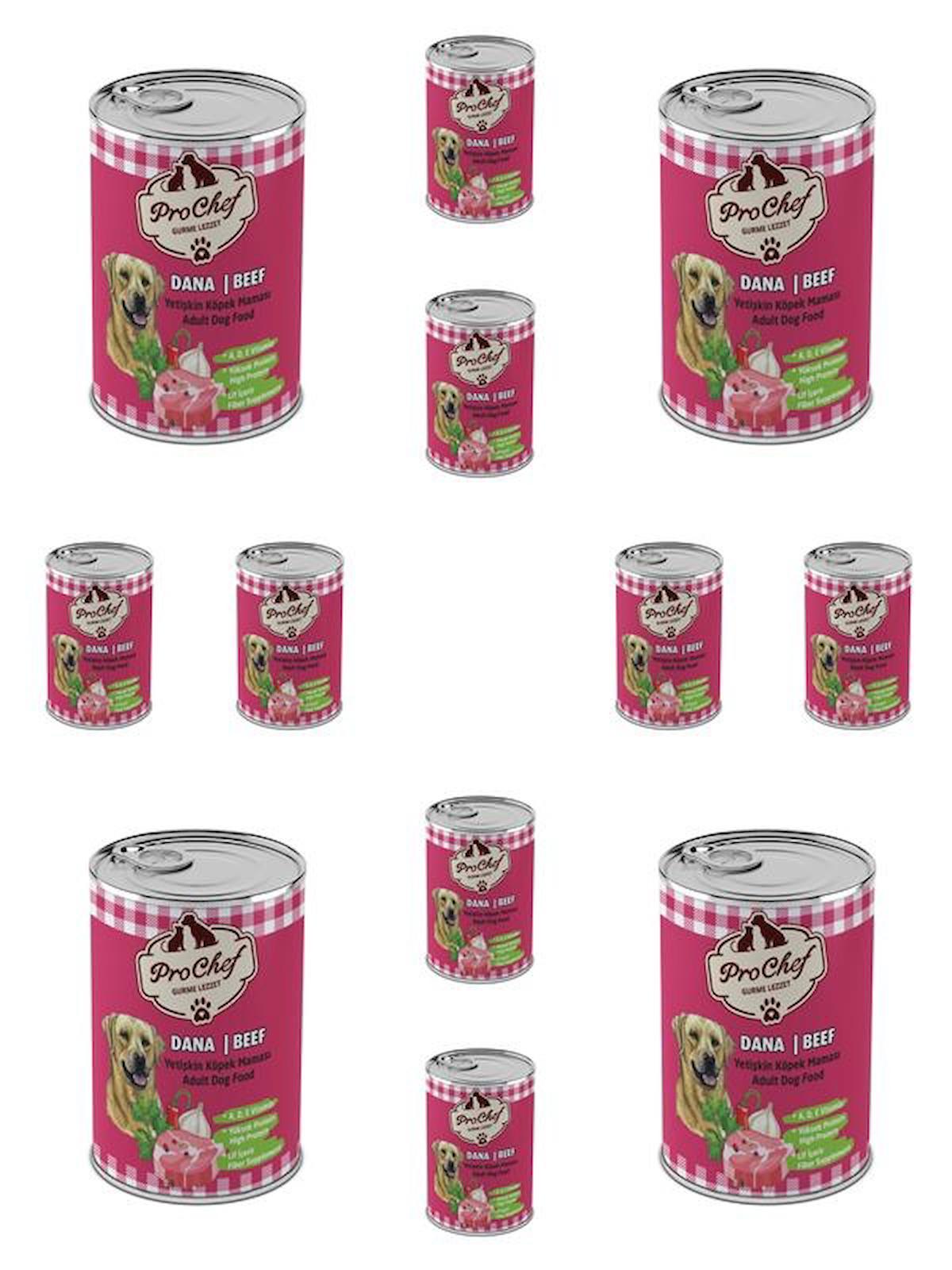 Prochef Dana Etli Yetişkin Yaş Köpek Maması 415 gr 12'li