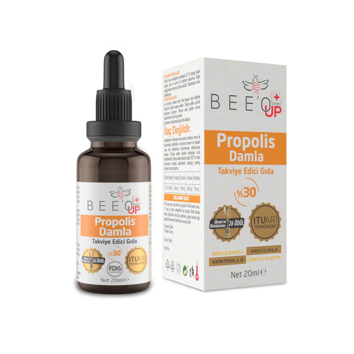Bee'O Up Propolis Aromalı Yetişkin Bitkisel Besin Desteği 20 ml