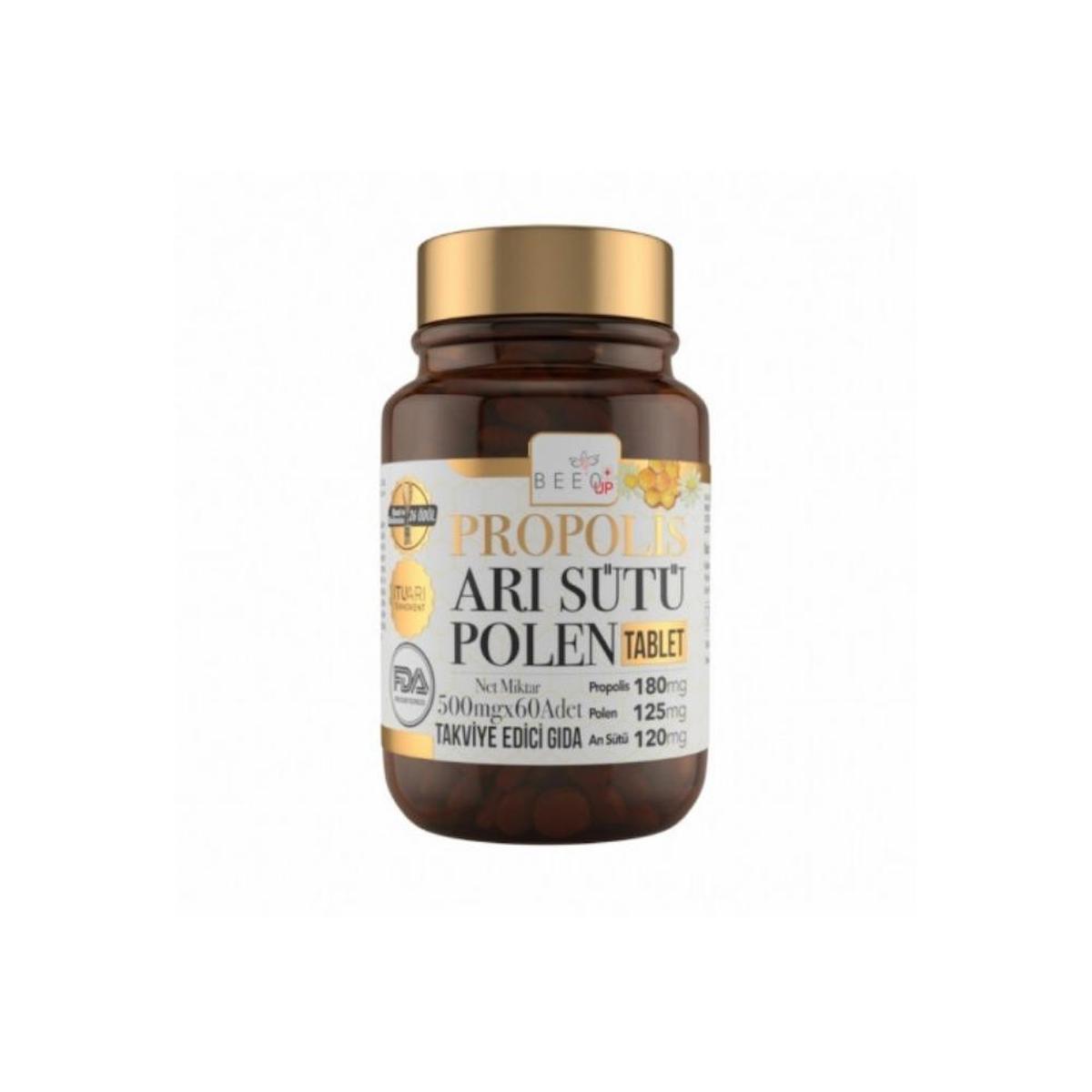 Bee'O Up Propolis Aromasız Yetişkin Bitkisel Besin Desteği 60 Tablet