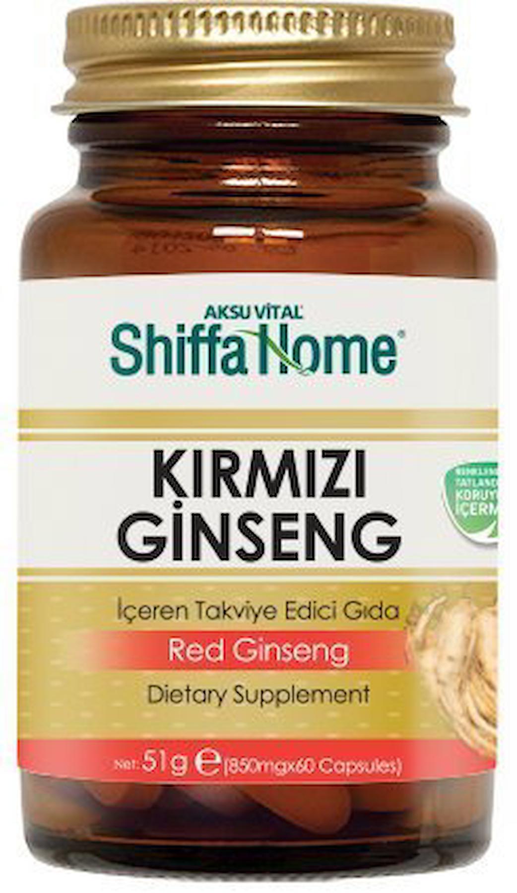 Aksu Vital Shiffa Home Ginseng Sade Yetişkin Bitkisel Besin Desteği 60 Kapsül
