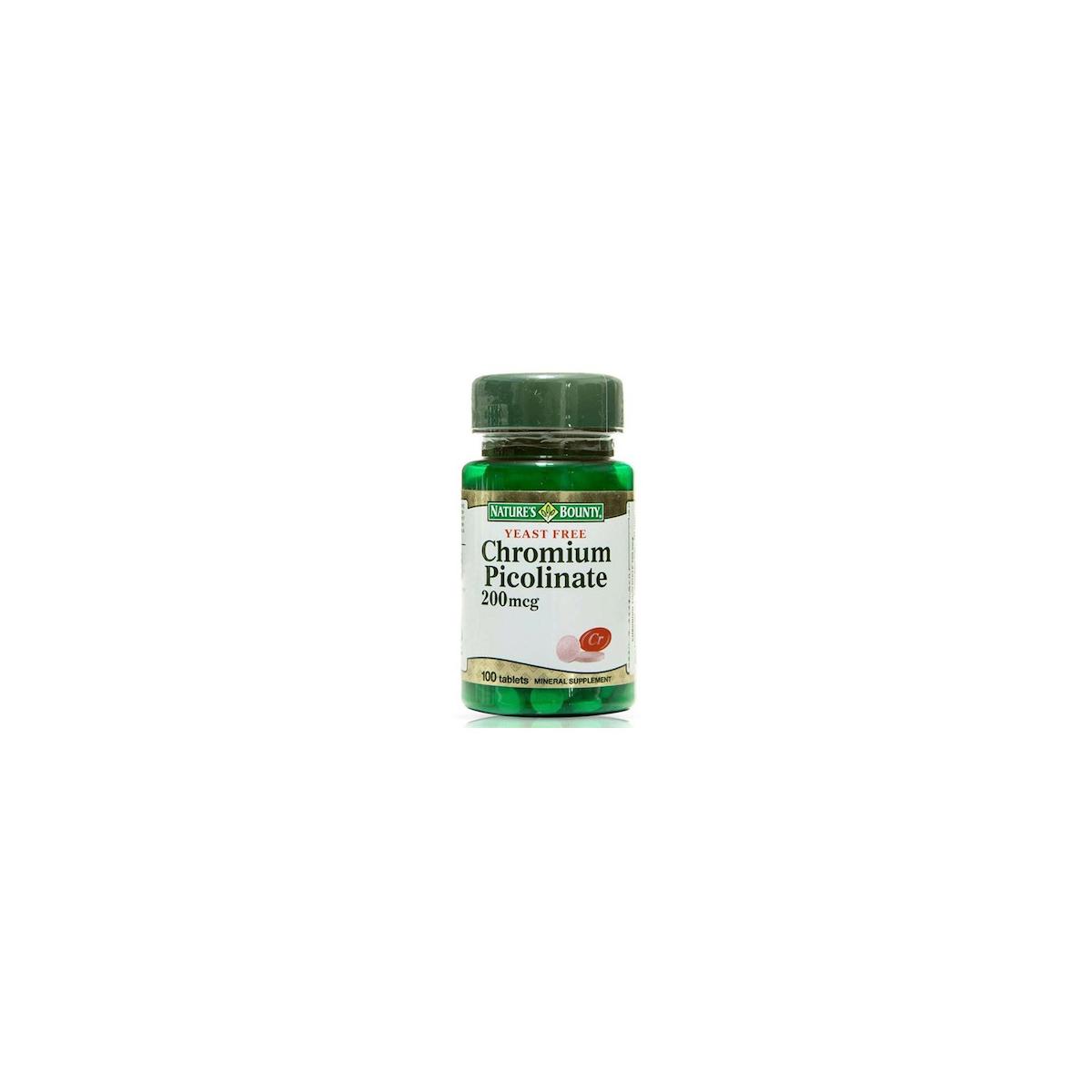 Natures Bounty Picolinate Sade Yetişkin Bitkisel Besin Desteği 100 Tablet