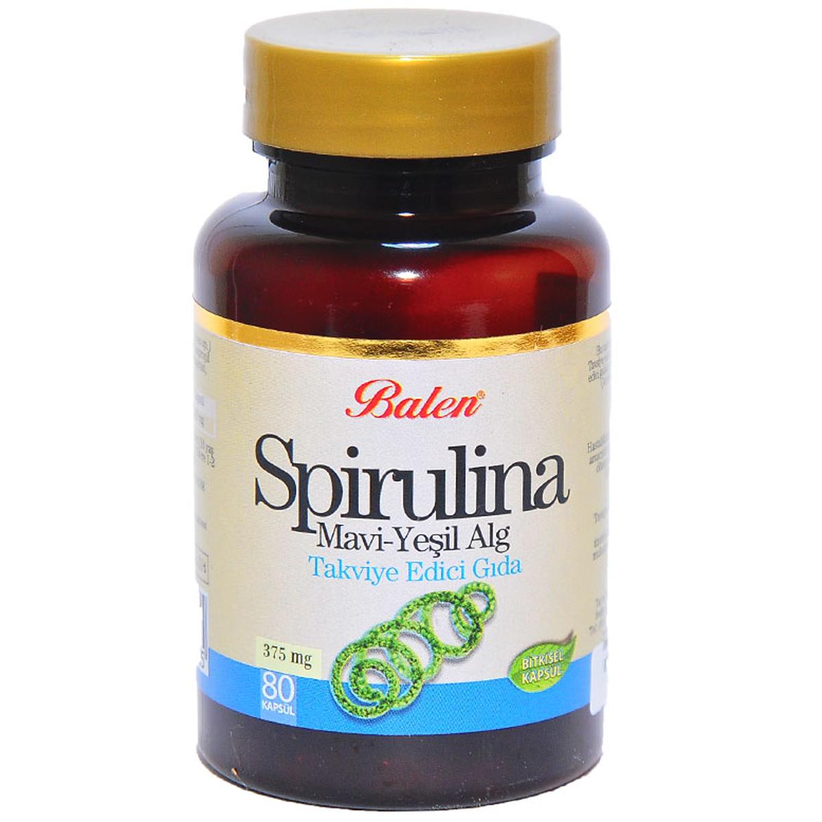 Balen Spirulina Aromalı Yetişkin Bitkisel Besin Desteği 80 Kapsül