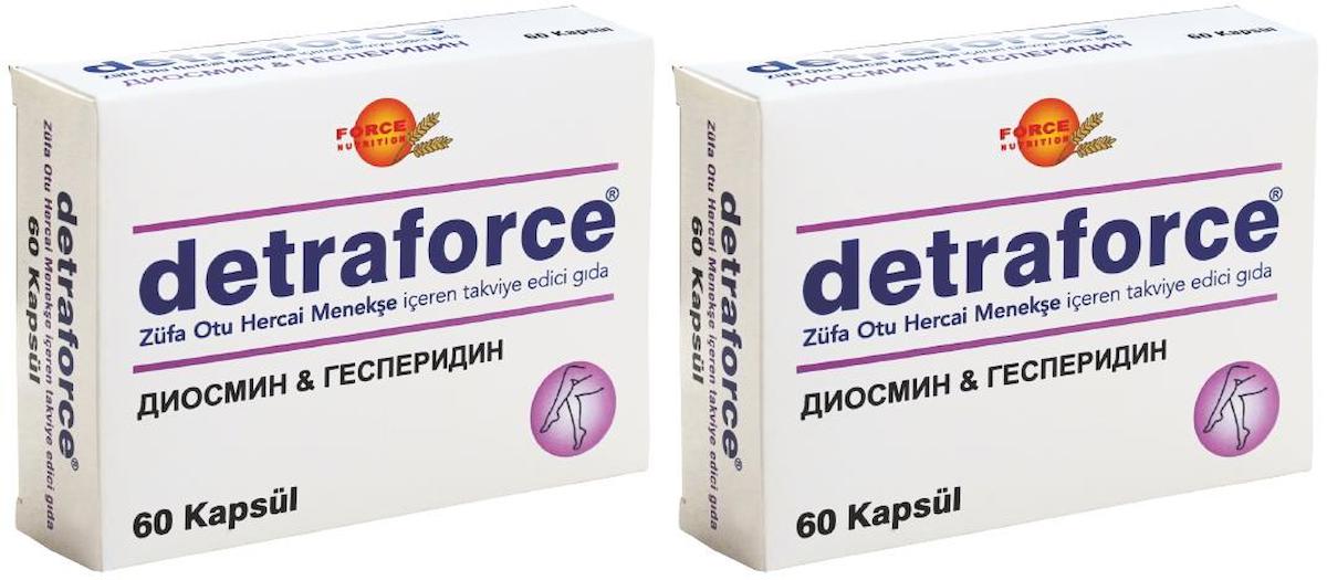 Force Nutrition Detraforce Aromasız Yetişkin Bitkisel Besin Desteği 2x60 Kapsül