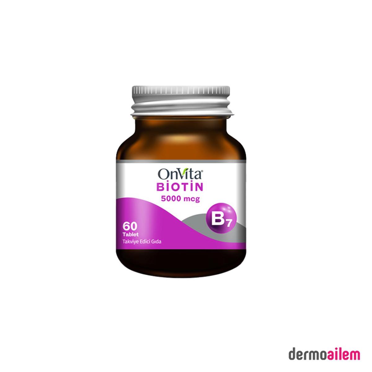Onvita Biotin Aromasız Yetişkin Bitkisel Besin Desteği 60 Tablet