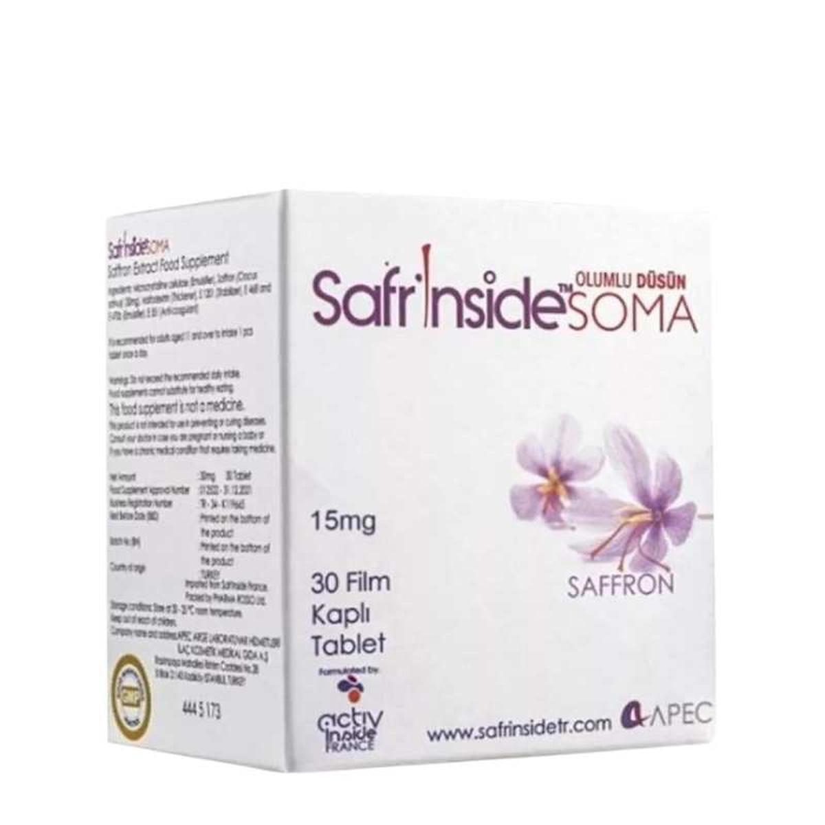 Safrinside Aromasız Yetişkin Bitkisel Besin Desteği 30 Tablet