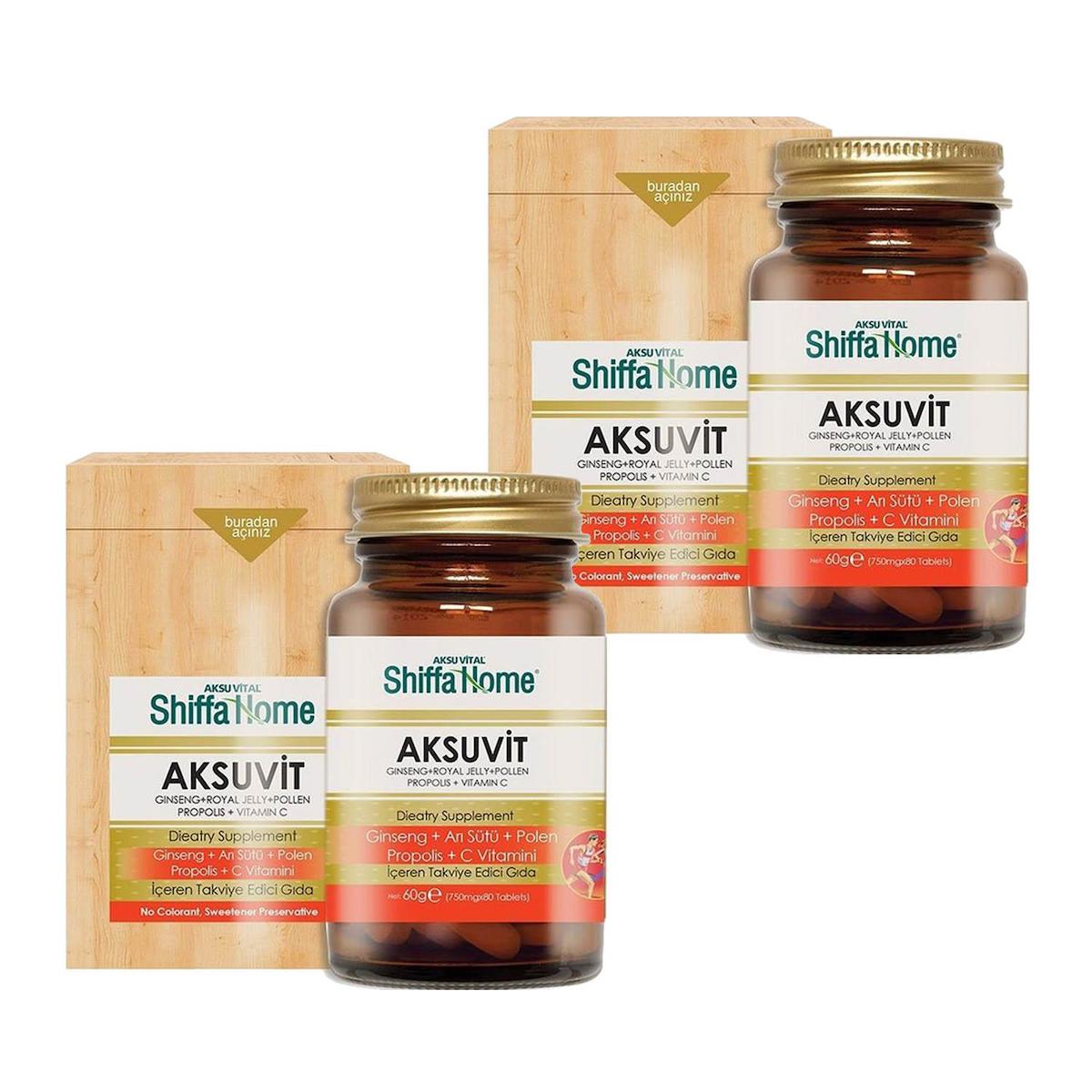 Shiffa Home Aksuvit Aromasız Yetişkin Bitkisel Besin Desteği 2x80 Tablet