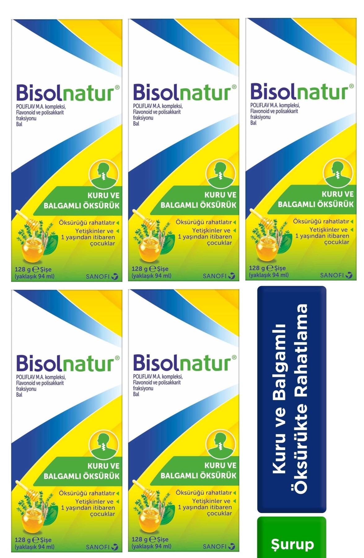 Sanofi Bisolnatur Aromalı Yetişkin Bitkisel Besin Desteği 5x128 gr