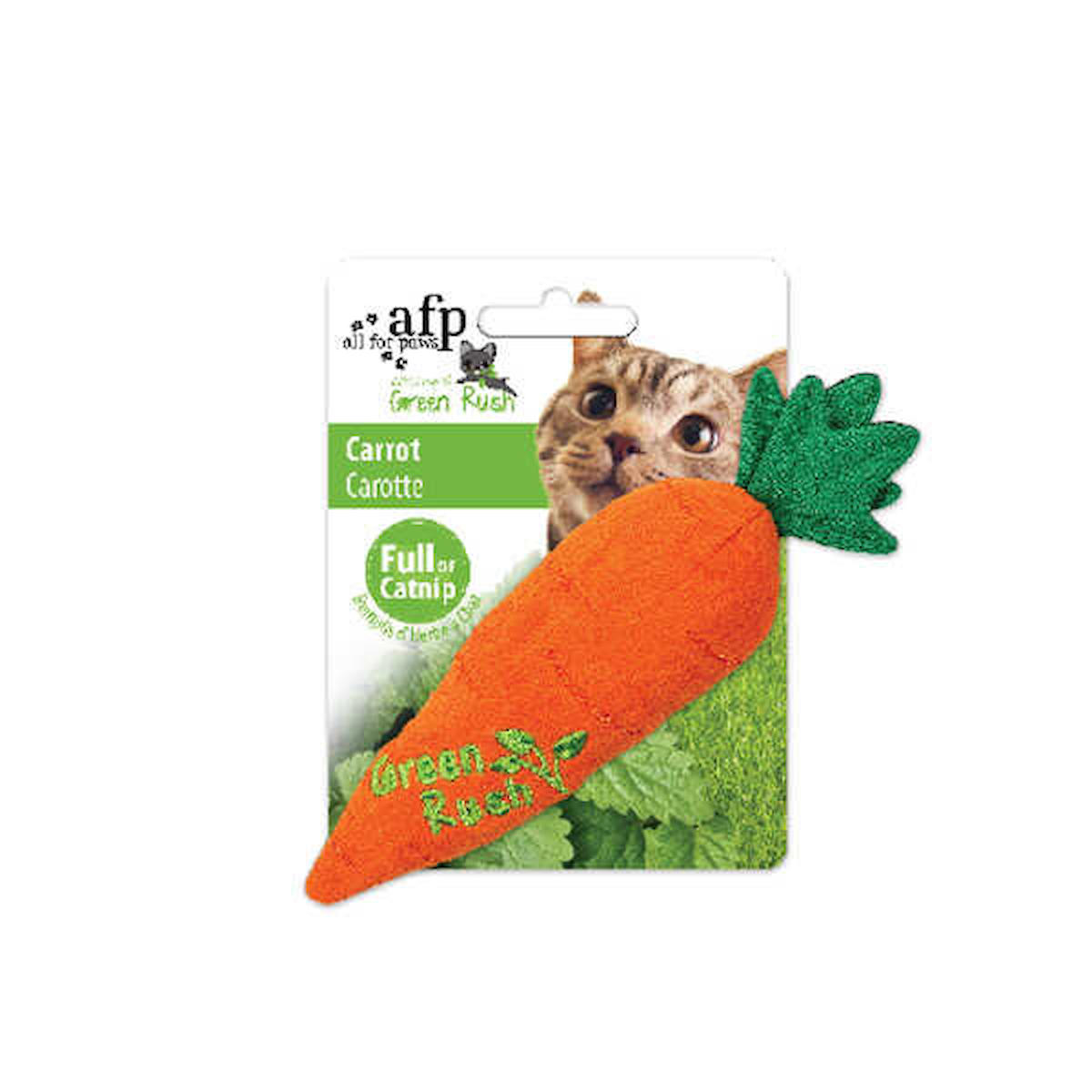 Afp Green Rush Kedi Otlu Peluş Isırma Yavru-Yetişkin Havuç Kedi Oyuncağı