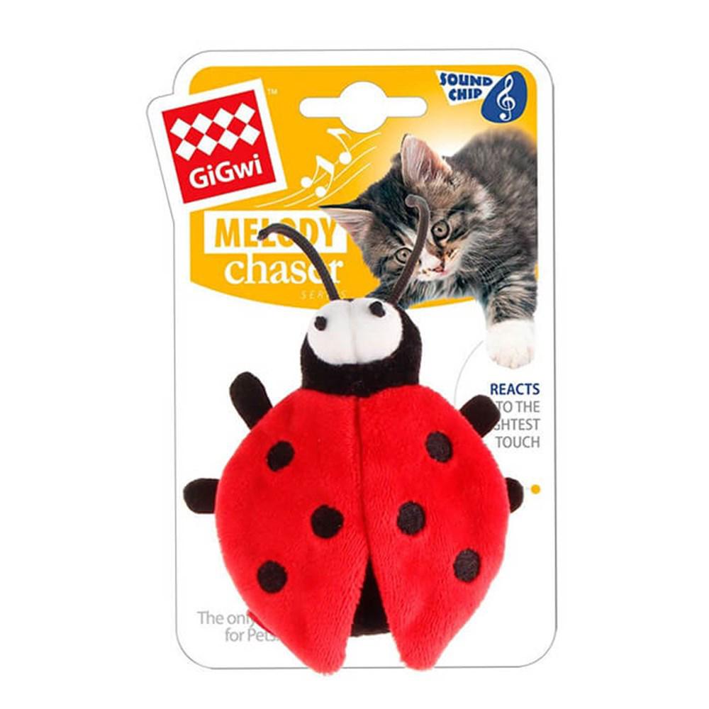 Gigwi Melody Chaser Sesli Peluş Isırma Yavru-Yetişkin Uğur Böceği Kedi Oyuncağı