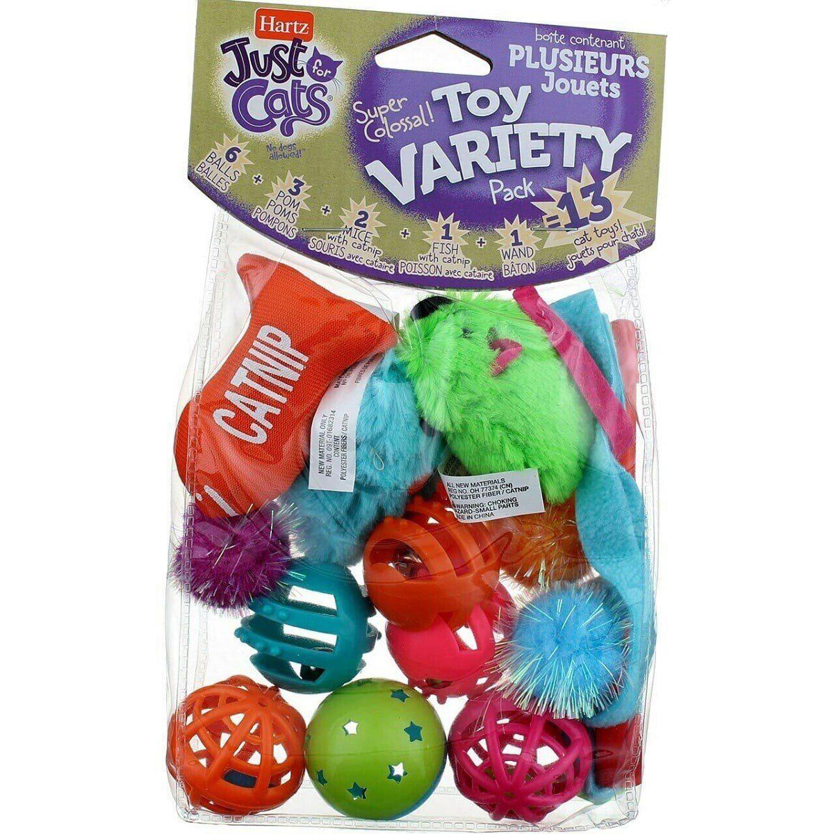 Hartz Cats Variety Sesli Peluş Isırma Yavru-Yetişkin Balık - Fare - Top Kedi Oyuncağı
