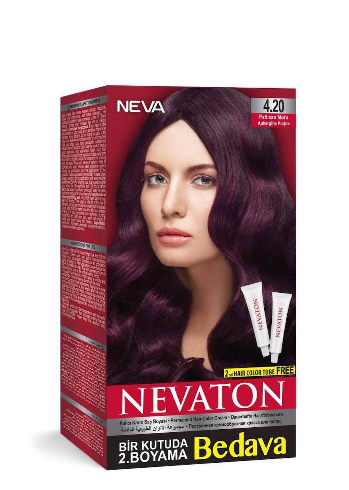 Neva 4.20 Patlıcan Moru Organik Krem Saç Boyası 50 gr