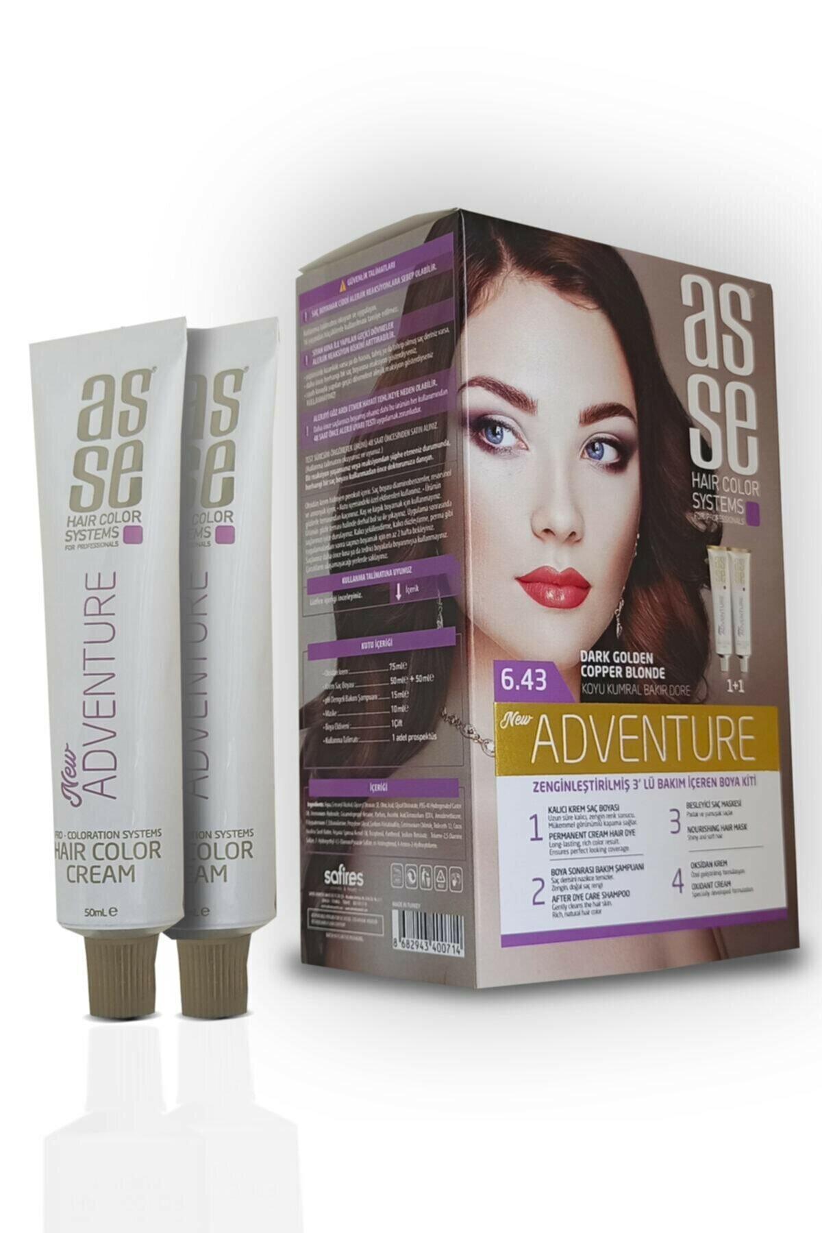 Asse 6.43 Koyu Kumral Bakır Dore Krem Saç Boyası 2x50 ml