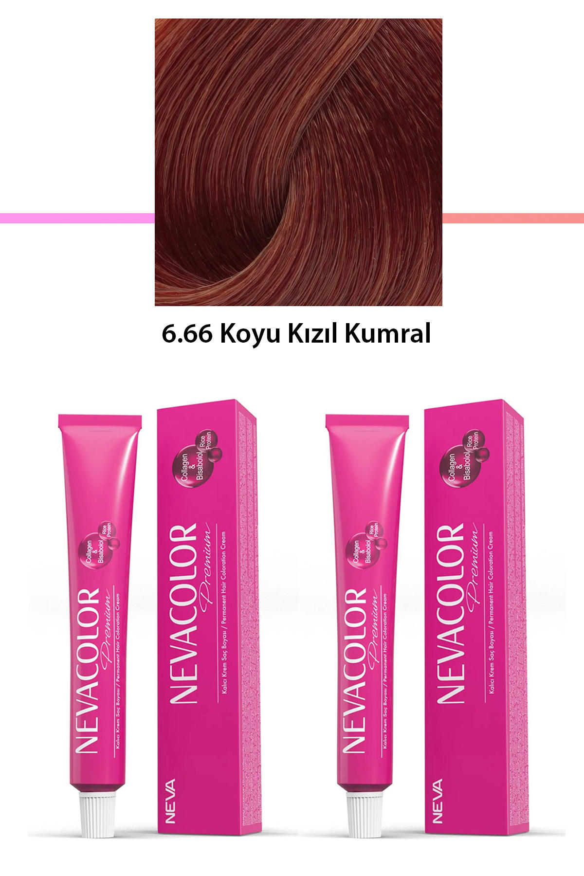 Nevacolor 6.66 Koyu Kızıl Kumral Organik Krem Saç Boyası 50 gr
