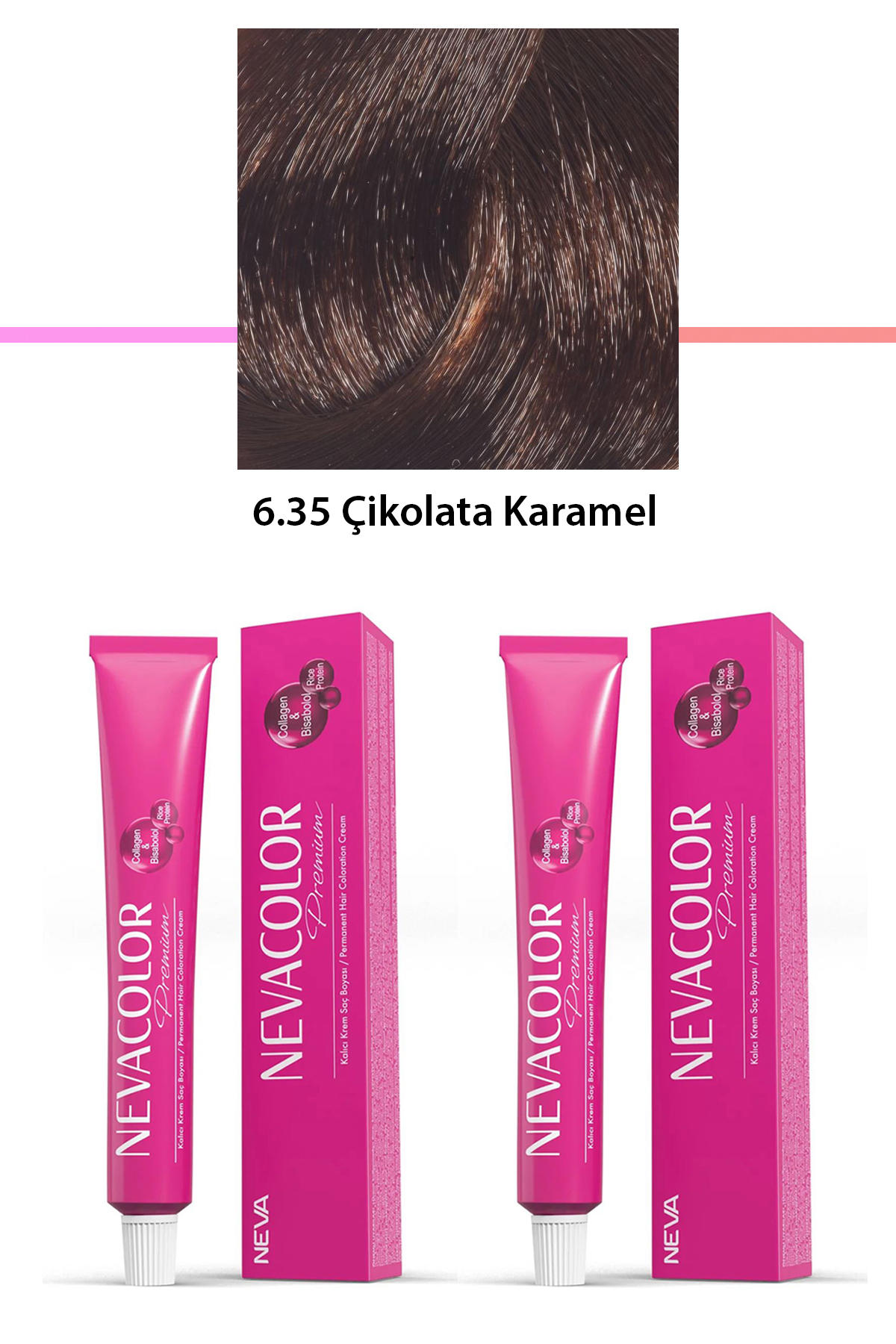Nevacolor 6.35 Çikolata Karamel Organik Krem Saç Boyası 50 gr