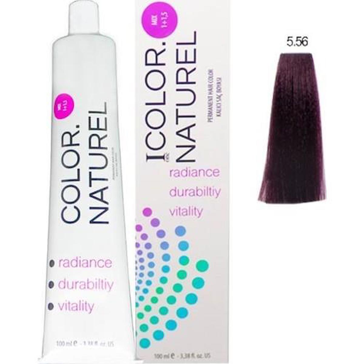 Color Naturel 5.56 Koyu Akaju Kızıl Krem Saç Boyası 100 ml