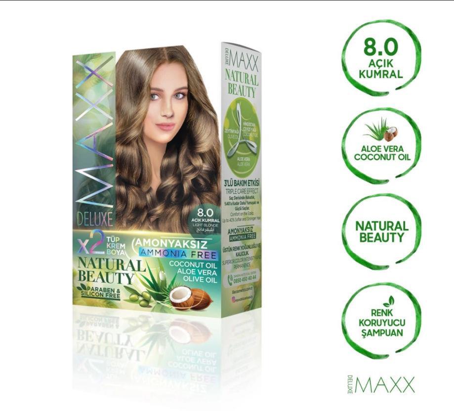 Maxx 8.0 Açık Kumral Amonyaksız Krem Saç Boyası