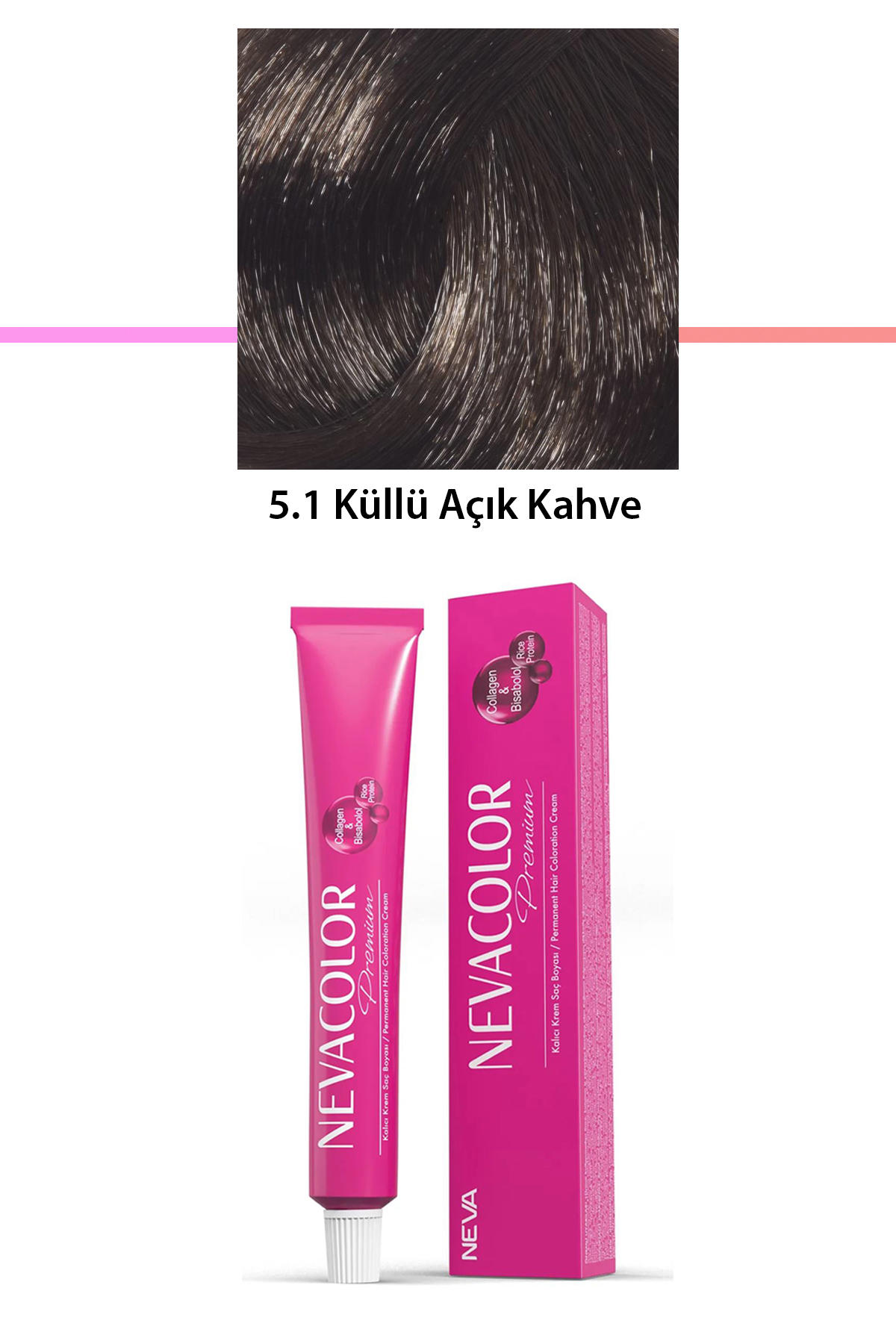 Nevacolor 5.1 Açık Kahve Organik Krem Saç Boyası 50 gr