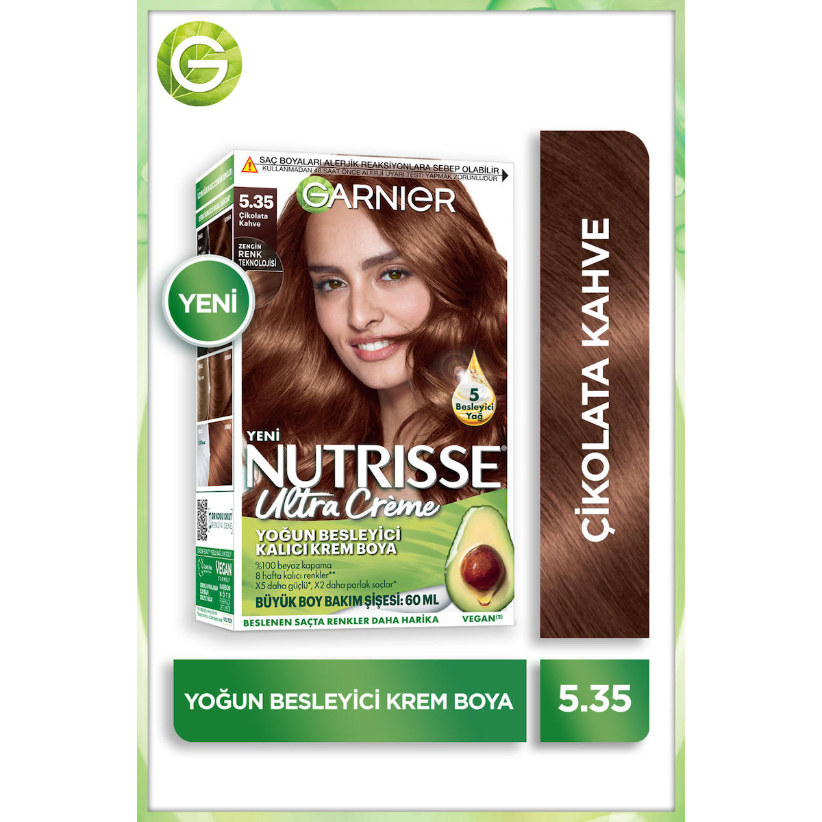 Garnier 5.35 Çikolata Kahve Vegan Krem Saç Boyası 60 ml
