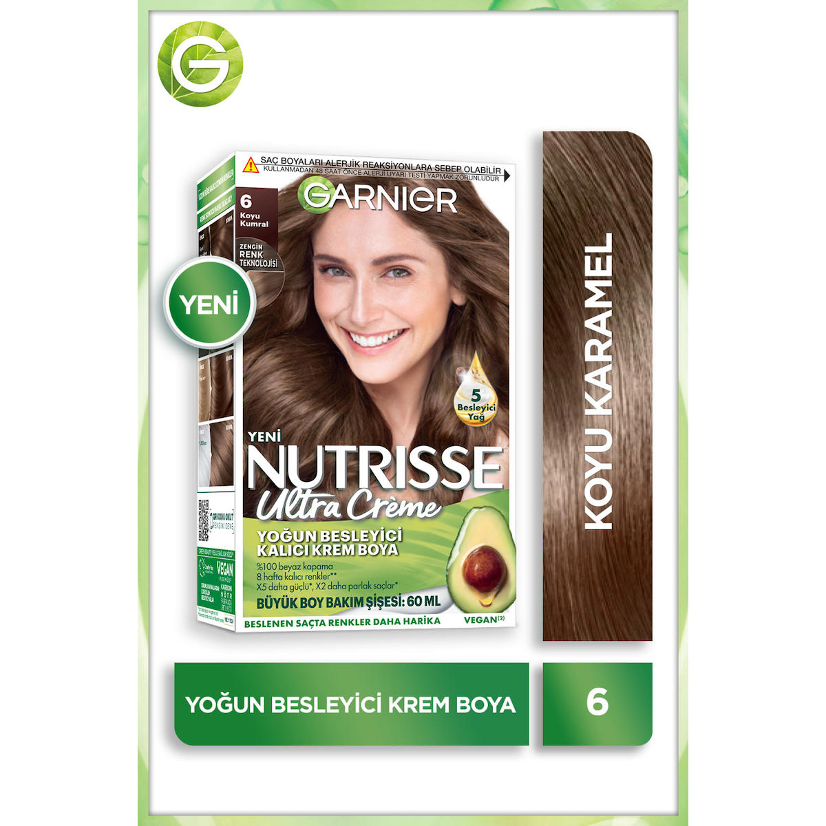 Garnier 6.0 Koyu Karamel Vegan Krem Saç Boyası 60 ml