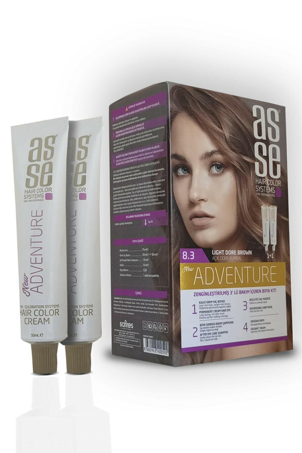 Asse 8.3 Açık Dore Kumral Krem Saç Boyası 2x50 ml
