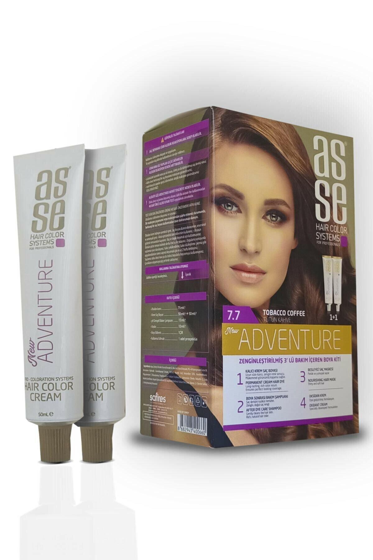 Asse 7.7 Tütün Kahve Krem Saç Boyası 2x50 ml