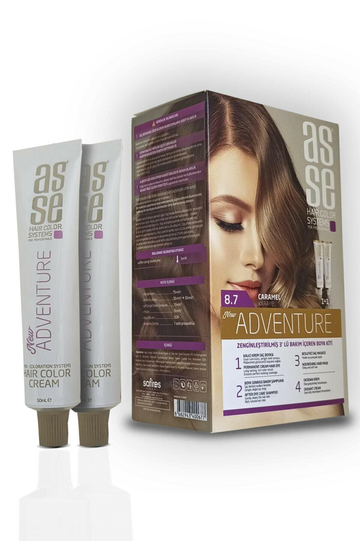 Asse 8.7 Karamel Krem Saç Boyası 2x50 ml
