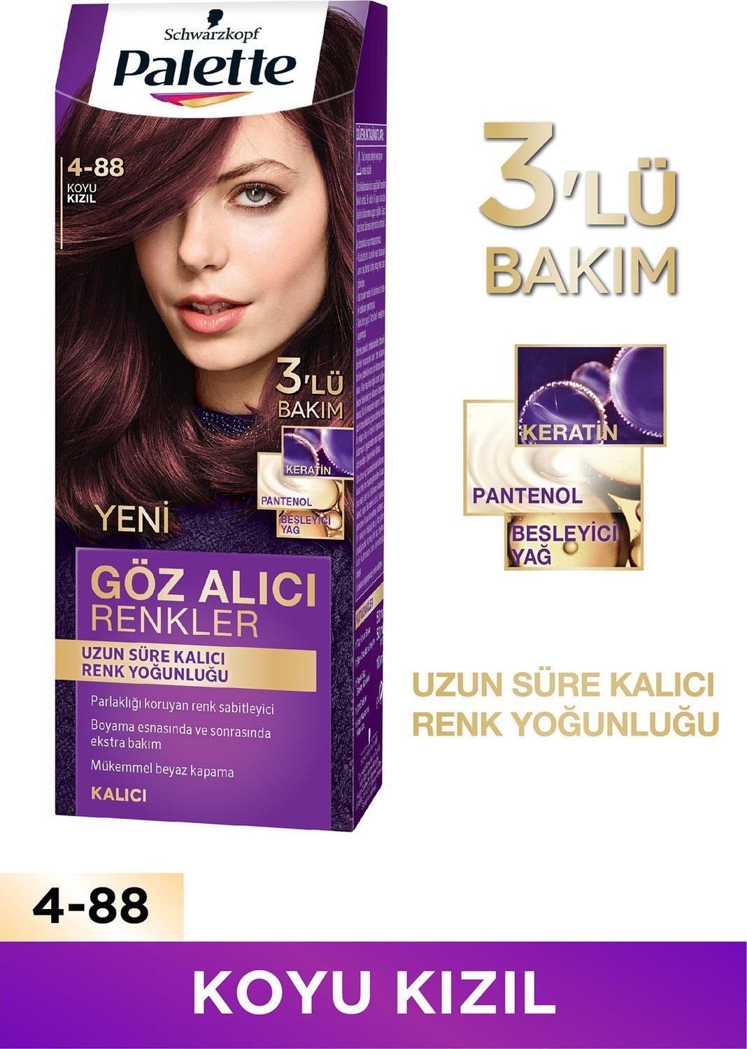 Palette 4.88 Koyu Kızıl Krem Saç Boyası 50 ml