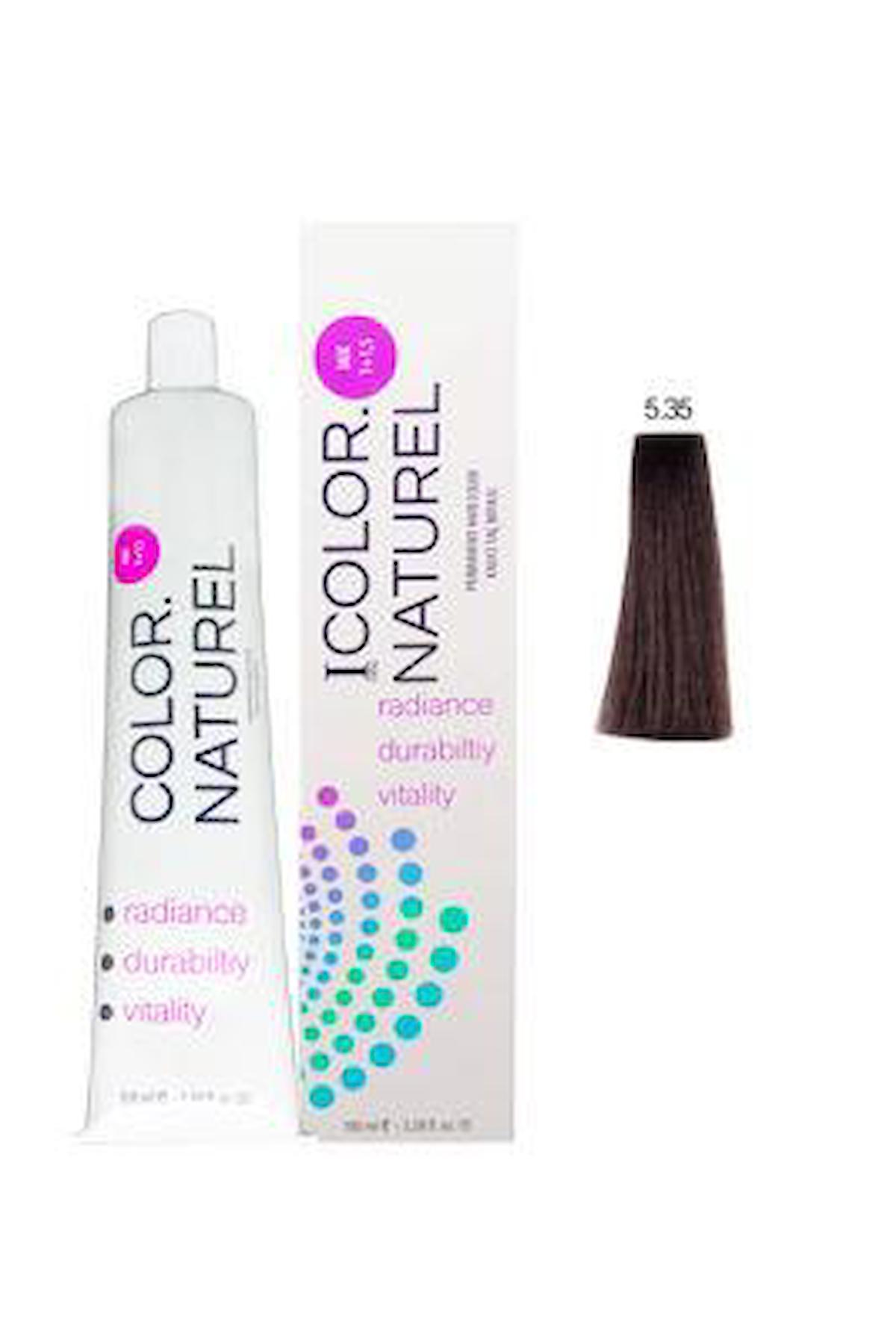 Color Naturel 5.35 Koyu Altın Akaju Krem Saç Boyası 100 ml