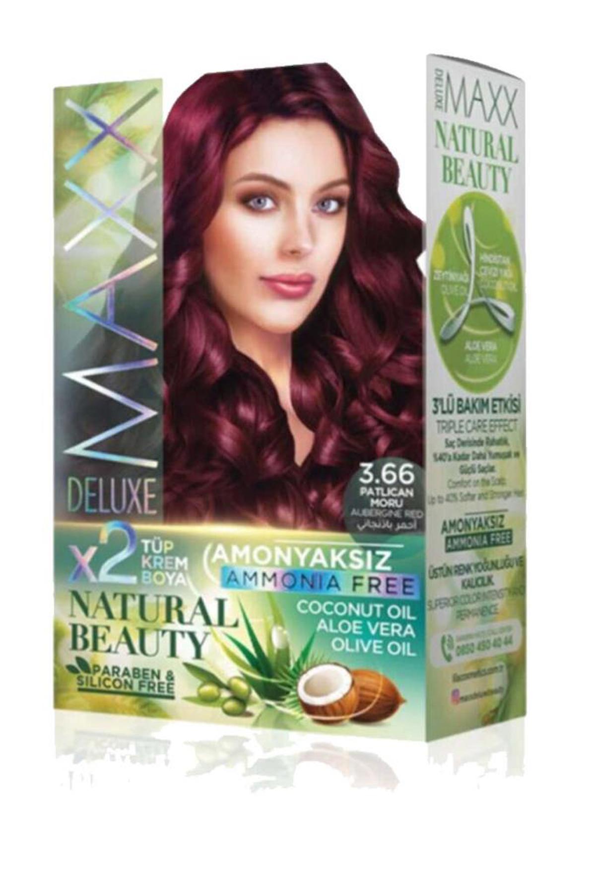 Maxx Deluxe 3.66 Patlıcan Moru Amonyaksız Krem Saç Boyası