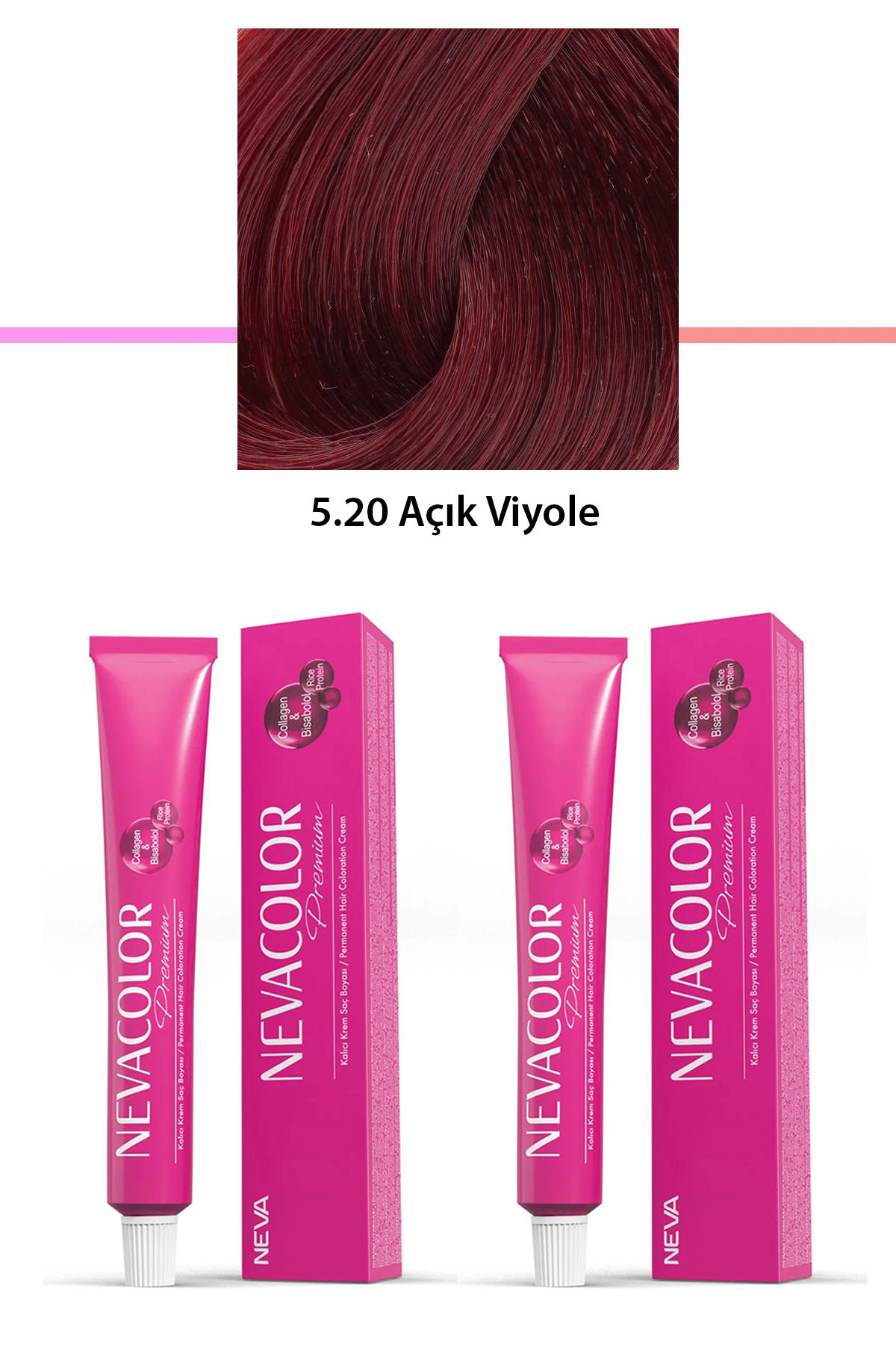 Nevacolor 5.20 Açık Viyole Organik Krem Saç Boyası 50 gr