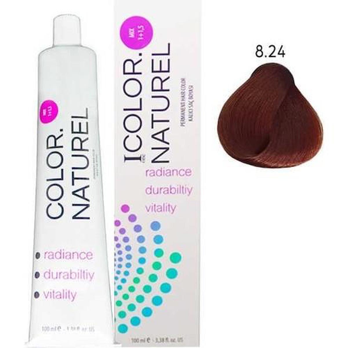 Color Naturel 8.24 Işıltılı Kahve Krem Saç Boyası 100 ml