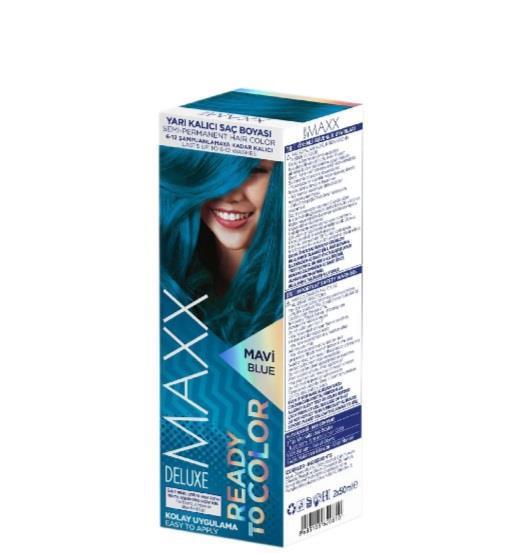 Maxx Deluxe Mavi Krem Saç Boyası