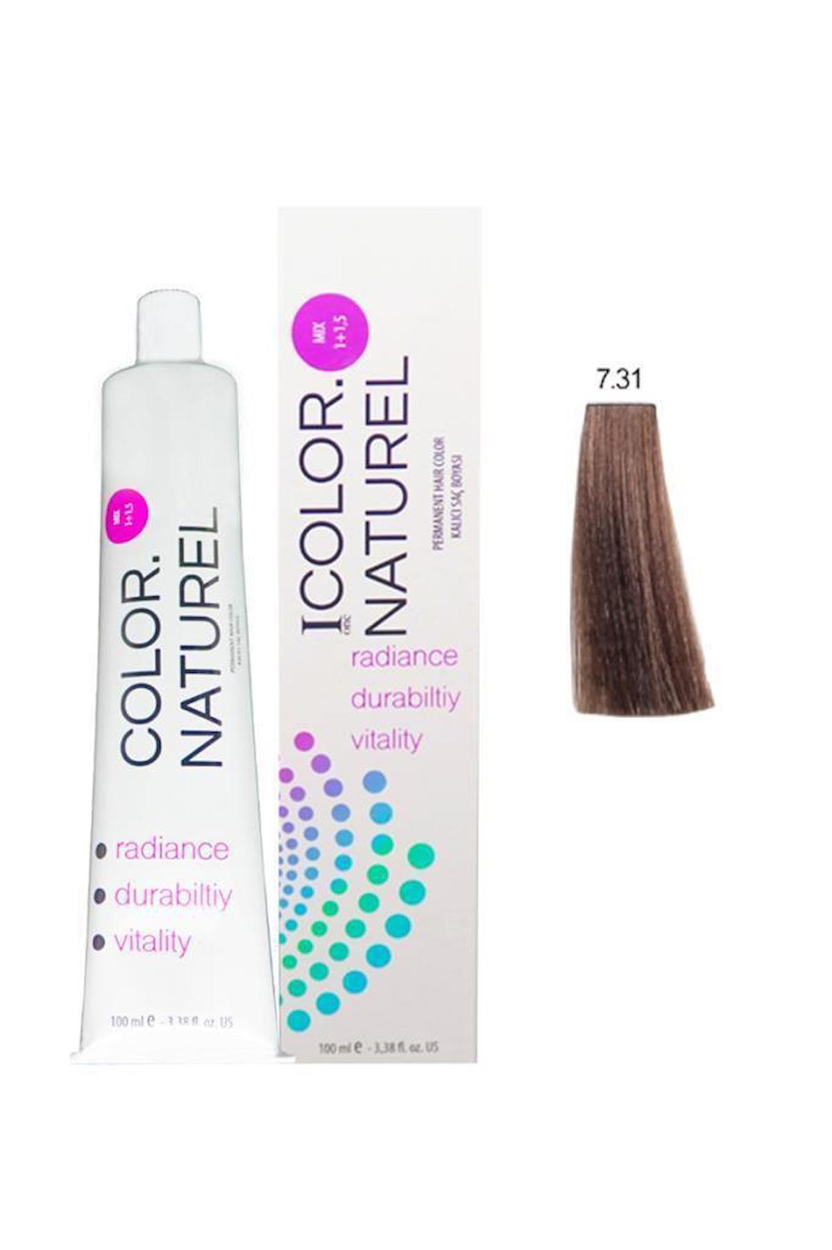 Color Naturel 7.31 Altın Küllü Kumral Krem Saç Boyası 100 ml