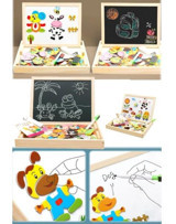 Munico Ahşap Oyuncaklar Manyetik Çizim Ahşap Ahşap Çocuklar Eğitici Tahta Çift Yapboz ile Pratik Kullanım