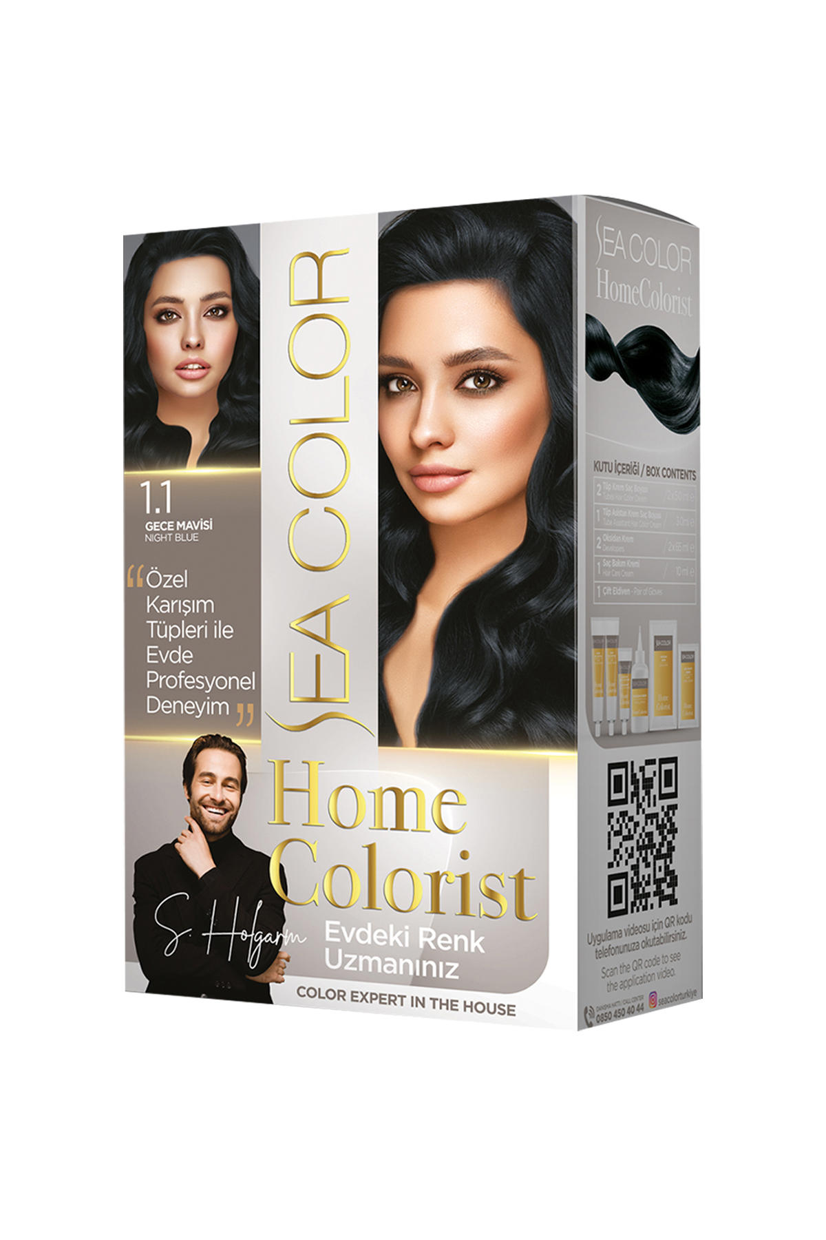 Sea Color 1.1 Gece Mavisi Krem Saç Boyası