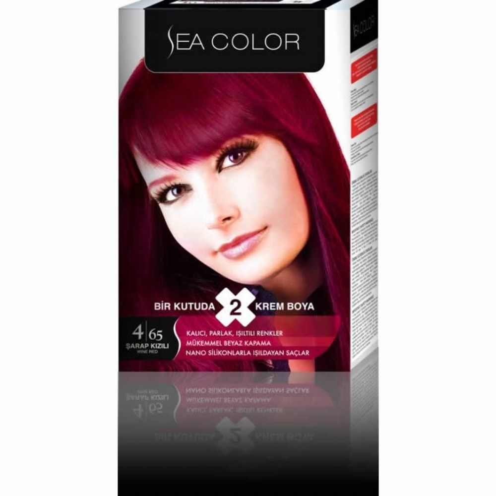 Sea Color 4.65 Şarap Kızılı Krem Saç Boyası